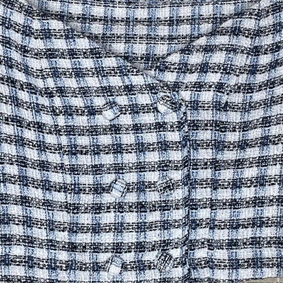 ZARA Textured Tweed Off-Shoulder Cropped Top - Size XS - Picture 6 of 9